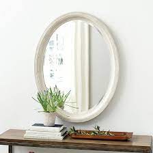 terrazzo oval ribbed whitewash stone mirror