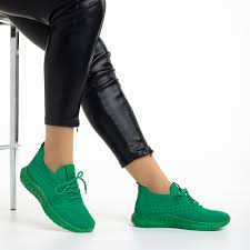 Pantofi sport dama verde din material textil Kassidy Pret Black Friday -  hainereduse.ro
