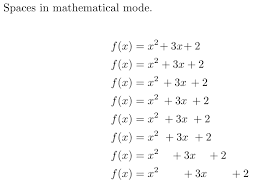 spacing in math mode overleaf