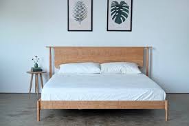 Solid Wood Platform Bed Cherry Mid