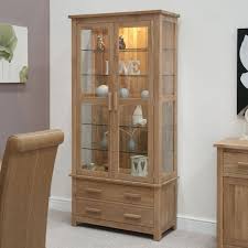 Oak Display Cabinets With Glass Doors