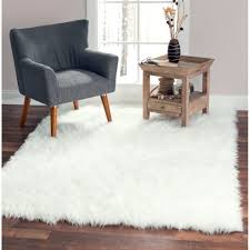 faux sheepskin area rug white