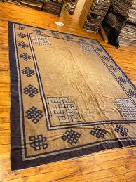 chinese beige handmade wool rug bb4146