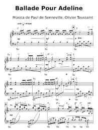 Piano sheet is arranged for piano and available in easy and advanced versions. Print And Download Ballade Pour Adeline Sheet Music For Piano Sheet Music Cello Sheet Music Piano Sheet Music