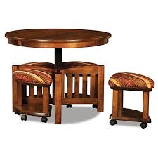 5 Pc Round Table Bench Set Amish
