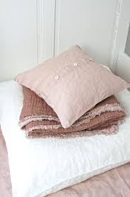 stone washed linen cushion rose