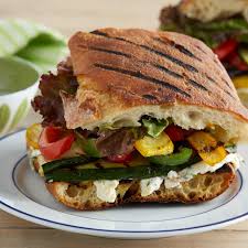 grilled vegetable panini with herbed
