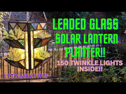 Leaded Glass Solar Lantern Planter