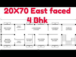 20x70 4bhk House 20x70 East Faced 4 Bhk
