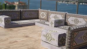 Gray U Shaped Arabic Sofa Set Arabic