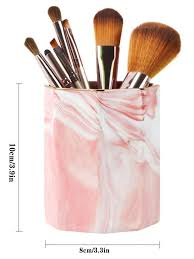 pink marble ceramic pen holder for