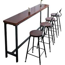 Bar high table w 4 chairs. Yy Iron Bar Snack Bar And Cafe Tables And Chairs Against The Wall Home Strip Of Solid Wood Bar Table High Wood Bar Table Bar Table Pub Table Sets