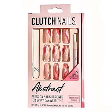 clutch nails press on nails abstract