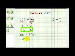 Ex Solve One Step Equations By Mult