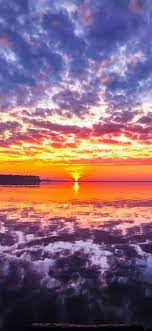 Sea sunset red beach iPhone X ...