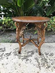 Carved Solid Wood Swan Table Antique