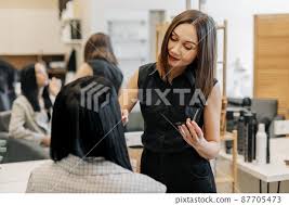 the makeup artist works in her salon