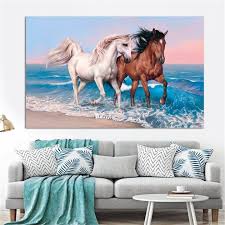 Colorful Running Horse Canvas Oil