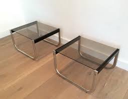 Side Tables In Chrome Black Wood