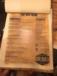 menu of dr bbq restaurant