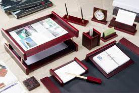 The most common executive desk accessories material is ceramic. Work Desk Accessories Desk Organiser Tray Wooden Desk Set Bestar