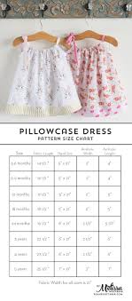 Pillowcase Dress Pattern And Size Chart Pillowcase Dress