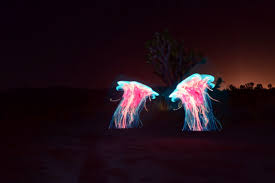 Jellyfish Light Painted With A Pixelstick Mojave Desert