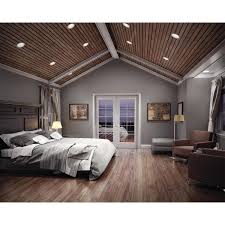 Vaulted ceilings, just like coffered ceiling designs, look imposing and are a real asset to any home. Halo 6 In White Recessed Lighting With Sloped Ceiling Trim With Baffle 456w The Home Depot