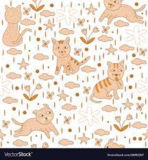 seamless pattern yellow cats wallpaper