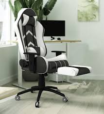 gold gaming chair with footrest in