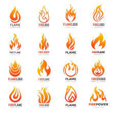 fire logo burning flame hot symbols