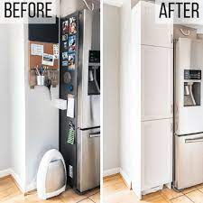 Building cabinetry around the refrigerator requires no demolition, making it a relatively easy and inexpensive option. Kitchencabinets Pantry Turn A Cluttered Turn A Cluttered Corner Into An Organized Pantry I Ll Show Built In Pantry Building A Kitchen Pantry Cabinet