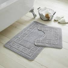 jacquard greek bath mat set anti slip