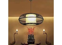 Bamboo Pendant Lamp Black Ceiling