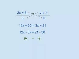 Cross Multiplication Solving Linear