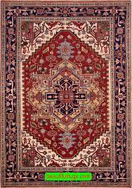 hand knotted wool rug serapi design indian rug