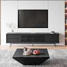 modern black wood living room set