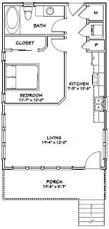 20x32 Tiny House 1 Bedroom 1 Bath 640