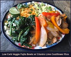 low carb veggie fajita bowls with