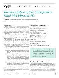 Pdf Thermal Analysis Of Two Transformers Filled With