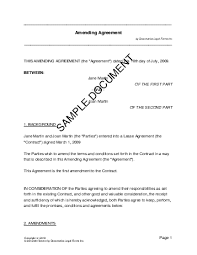 amending agreement canada legal