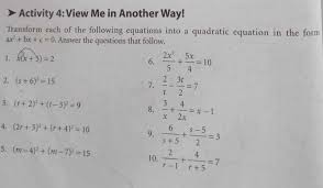 Quadratic Equation In Brainly Ph