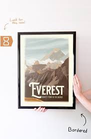 Mt Everest Retro Travel Art Poster