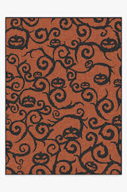 halloween night rust orange rug