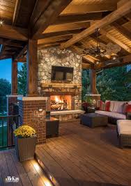 Outdoor Fireplace Lighting Ideas