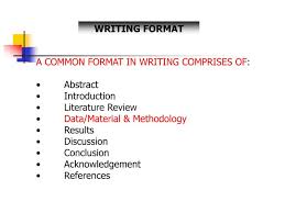 Ppt A Common Format In Writing Comprises Of Abstract
