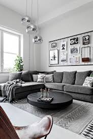grey l shaped fabric sofa with metal