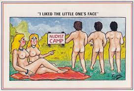 Nudist Camp Comic Queue Of Small **** Men Postcard:  Manuscript / Paper Collectible | Postcard Finder