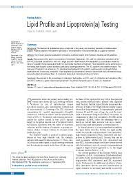 lipid profile and lipoprotein a