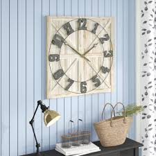 Aspire home accents 4820 layla 20in diameter analog wall mounted clock. Gracie Oaks Oversized Rustic Farmhouse Wall Clock Reviews Wayfair